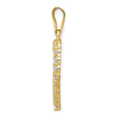 10K Yellow Gold CZ Heart Pendant – view 3