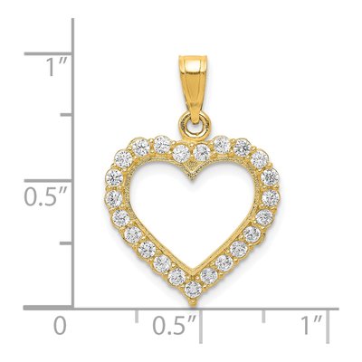 10K Yellow Gold CZ Heart Pendant – view 4