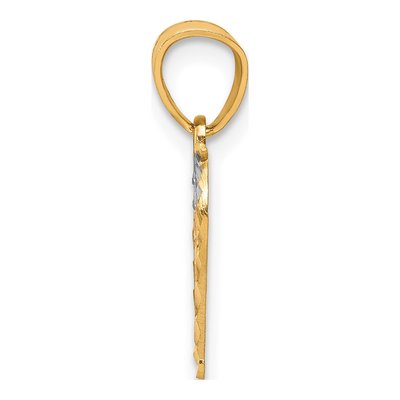 10K Yellow Gold Diamond-Cut Hearts Heart Charm – view 3