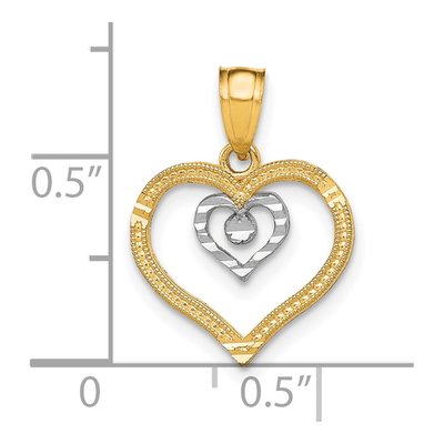 10K Yellow Gold Heart Pendant – view 4
