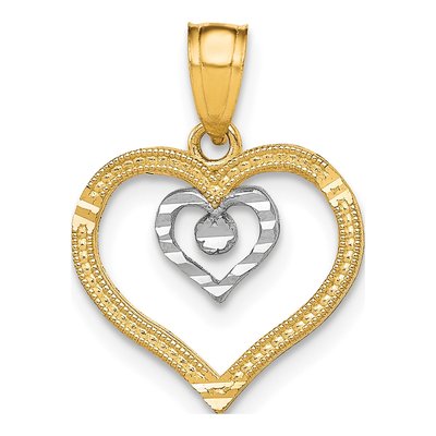10K Yellow Gold Heart Pendant