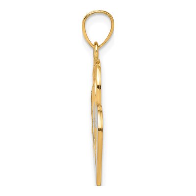 10K Yellow Gold Double Heart Pendant – view 3