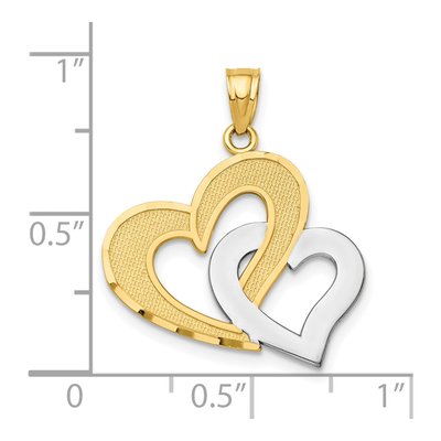 10K Yellow Gold Double Heart Pendant – view 4