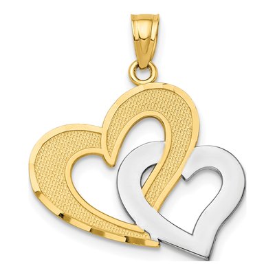 10K Yellow Gold Double Heart Pendant