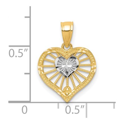 10K Yellow Gold Heart Pendant – view 4