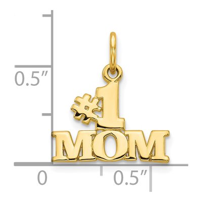 10K Yellow Gold MOM Number 1 Pendant – view 4