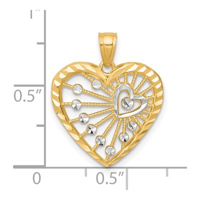 10K Yellow Gold Filigree Heart Charm – view 4