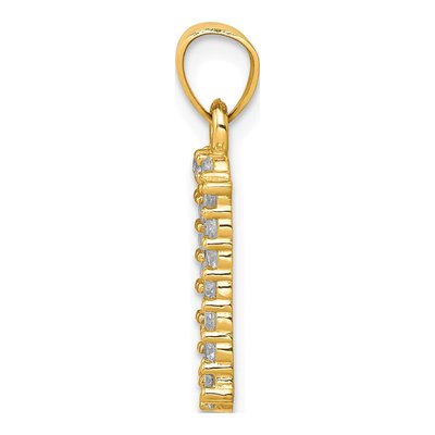 10K Yellow Gold CZ I Heart YOU Charm – view 3