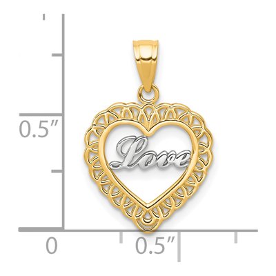 10K Yellow Gold LOVE Heart Charm – view 4