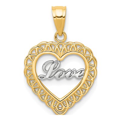 10K Yellow Gold LOVE Heart Charm