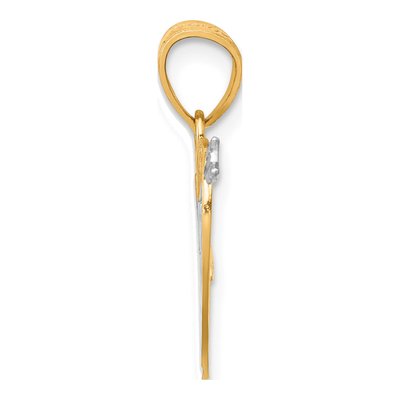 10K Yellow Gold I LOVE YOU Heart Arrow Pendant – view 3
