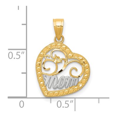 10K Yellow Gold MOM Heart Charm – view 4