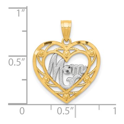 10K Yellow Gold MOM Heart Charm – view 4