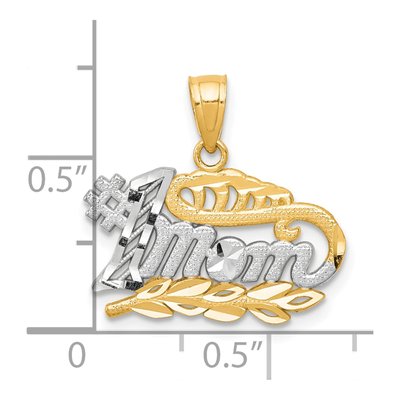 10K Yellow Gold MOM Number 1 Pendant – view 4