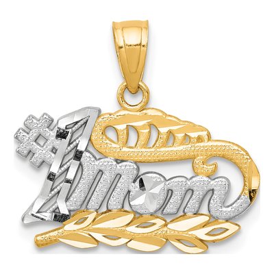 10K Yellow Gold MOM Number 1 Pendant