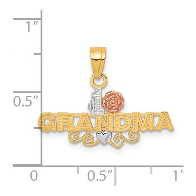 10K Two-Tone Gold Grandma Number 1 Pendant – view 4