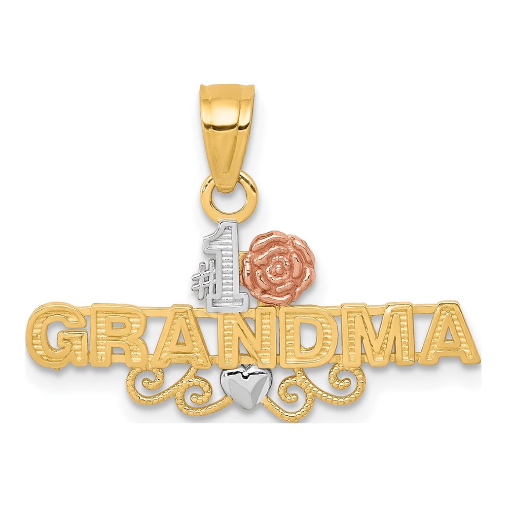 10K Two-Tone Gold Grandma Number 1 Pendant