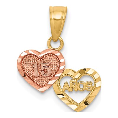 10K Two-Tone Gold Small ANOS Pendant