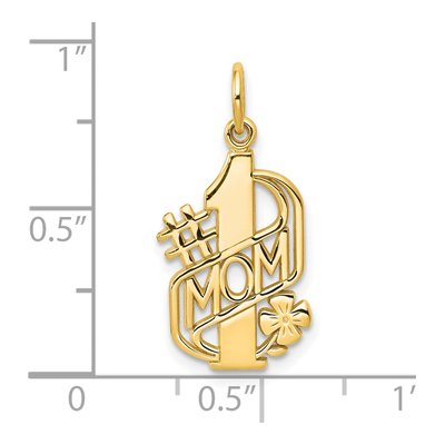 10K Yellow Gold MOM Number 1 Pendant – view 4
