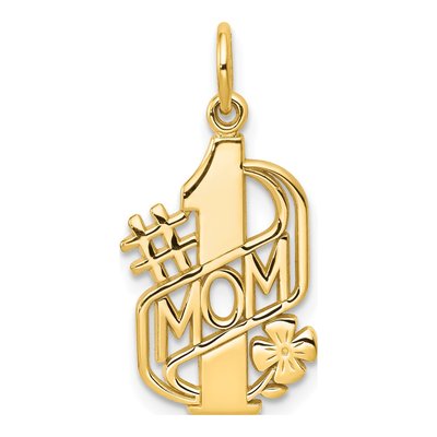 10K Yellow Gold MOM Number 1 Pendant