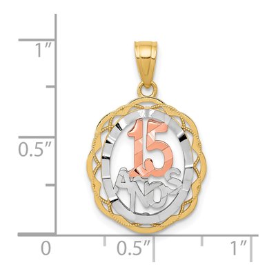 10K Two-Tone Gold ANOS Oval Pendant – view 4