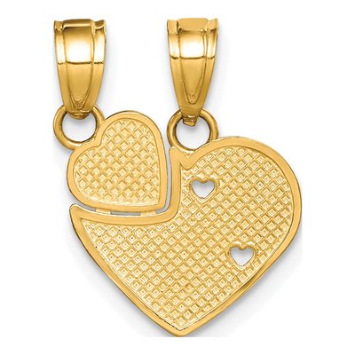10K Yellow Gold Big Sis Lil Heart Set Charm – view 5
