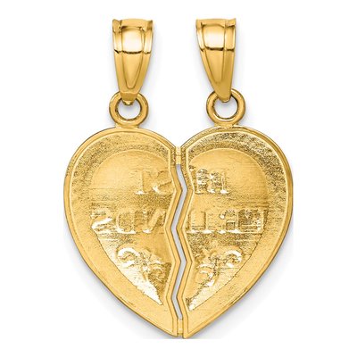 10K Yellow Gold Best Friends Heart Set Pendant – view 5