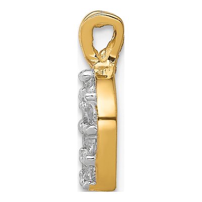 10K Yellow Gold CZ Horseshoe Pendant – view 3