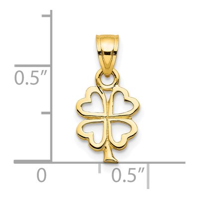 10K Yellow Gold 4-Leaf Clover Pendant – view 4