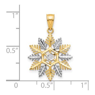 10K Yellow Gold Snowflake Detail Charm – view 4