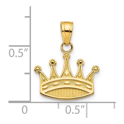 10K Yellow Gold Crown Pendant – view 4