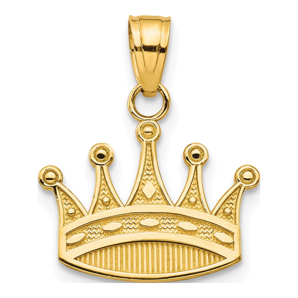 10K Yellow Gold Crown Pendant