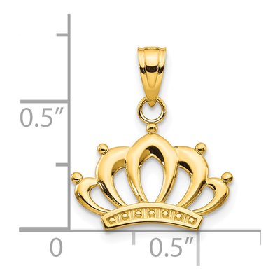 10K Yellow Gold Crown Pendant – view 4