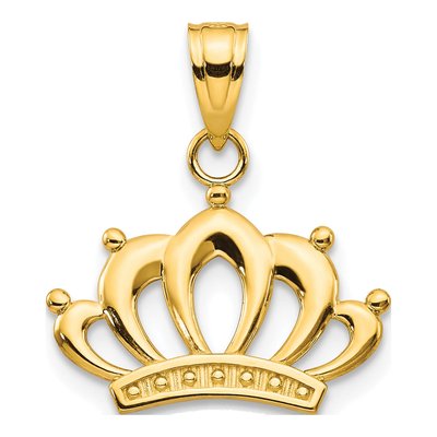 10K Yellow Gold Crown Pendant