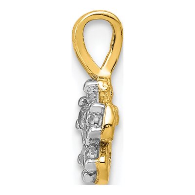 10K Yellow Gold CZ Small Flower Pendant – view 3