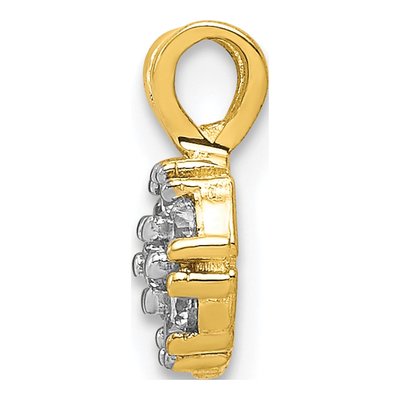 10K Yellow Gold CZ Small Flower Charm – view 3