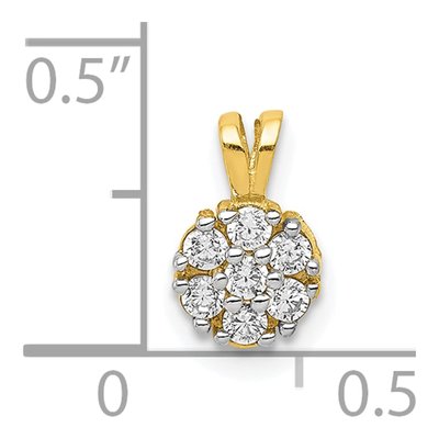 10K Yellow Gold CZ Small Flower Charm – view 4