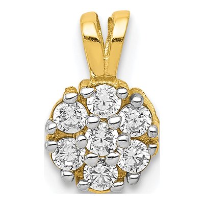 10K Yellow Gold CZ Small Flower Charm