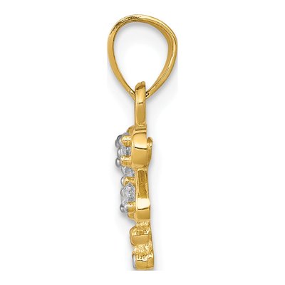 10K Yellow Gold CZ Dragonfly Charm – view 3