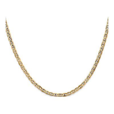 10K Yellow Gold 3mm Concave Anchor Chain – view 2