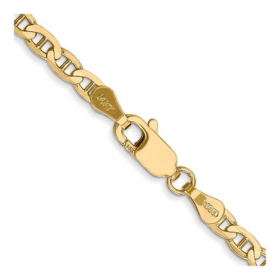 10K Yellow Gold 3mm Concave Anchor Chain – view 3