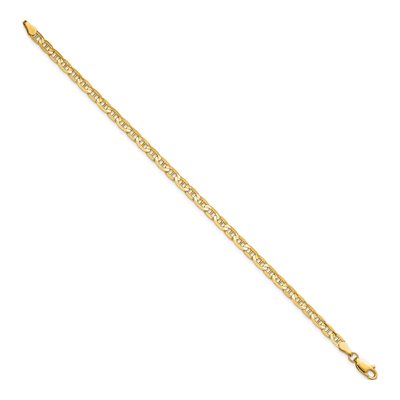 10K Yellow Gold 3.75mm Concave Anchor Chain Bracelet – view 2
