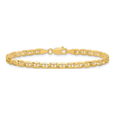 10K Yellow Gold 3.75mm Concave Anchor Chain Bracelet – view 3