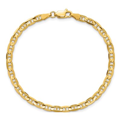 10K Yellow Gold 3.75mm Concave Anchor Chain Bracelet – view 4