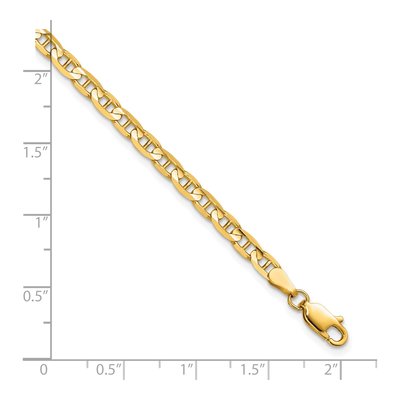 10K Yellow Gold 3.75mm Concave Anchor Chain Bracelet – view 6