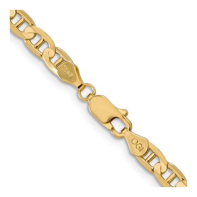 10K Yellow Gold 4.5mm Concave Anchor Chain – view 3