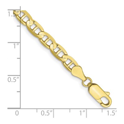 10K Yellow Gold 4.5mm Concave Anchor Chain Bracelet – view 2