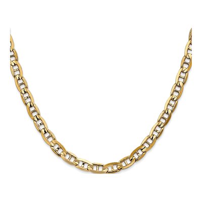 10K Yellow Gold 5.25mm Concave Anchor Chain – view 2