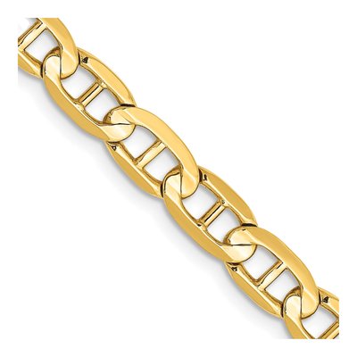 10K Yellow Gold 5.25mm Concave Anchor Chain