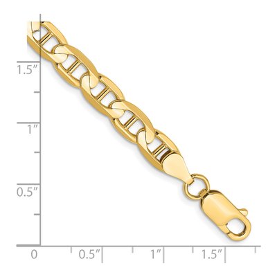 10K Yellow Gold 6.25mm Concave Anchor Chain Bracelet – view 2